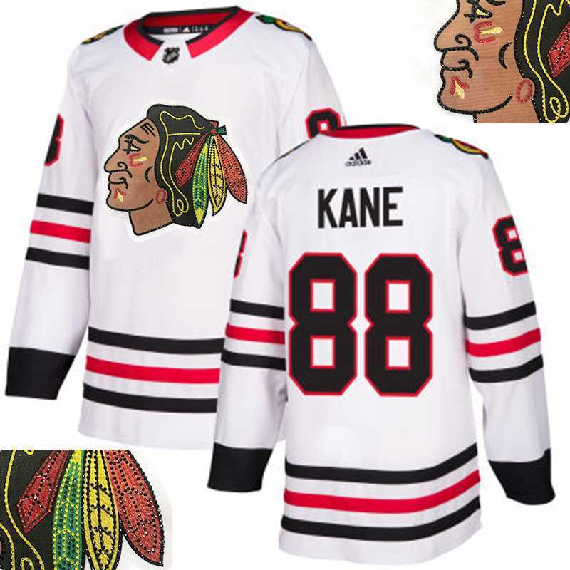 Blackhawks #88 Kane White With Special Glittery Logo Adidas Jersey,We sell and wholesale Blackhawks #88 Kane White With Special Glittery Logo Adidas Jersey on line form chian!